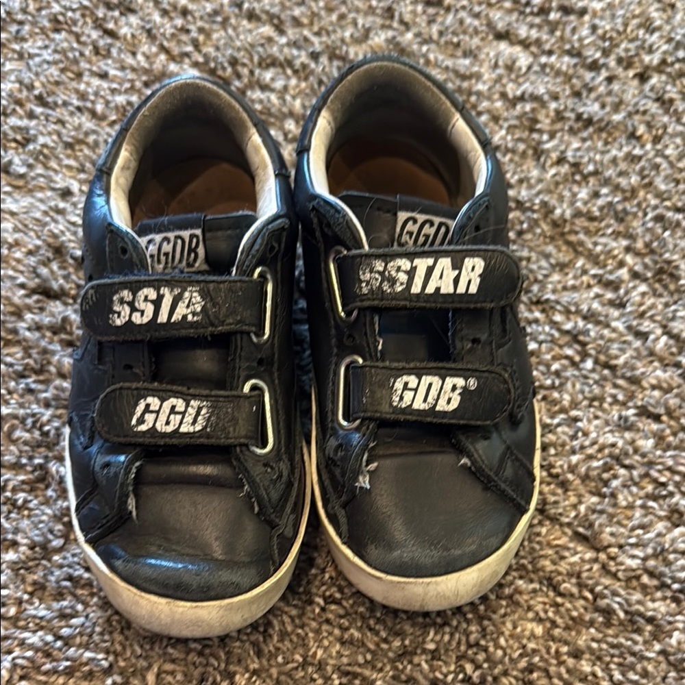 Golden Goose Kids Black Sneakers with White Accents